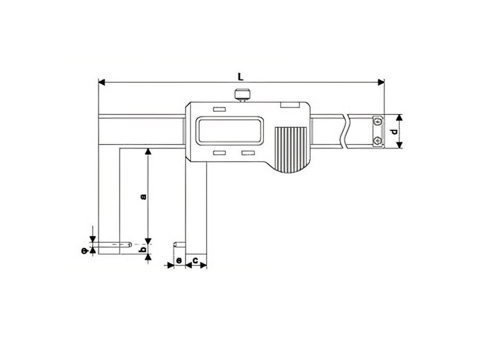 0-150mm/0-6'' Digital External Groove Caliper with Cylindrical Contact Point for Outside Diameter Groove Measurement
